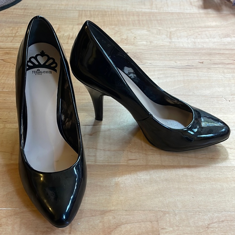 Black pointed heels